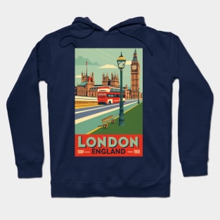 A Vintage Travel Art of London - England Hoodie